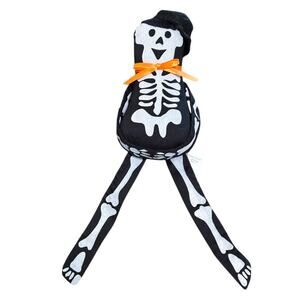 Vintage Overly Raker Halloween Decorations Skeleton Weighted Black White